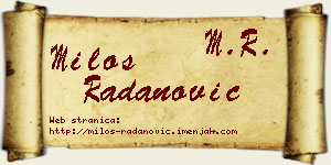 Miloš Radanović vizit kartica